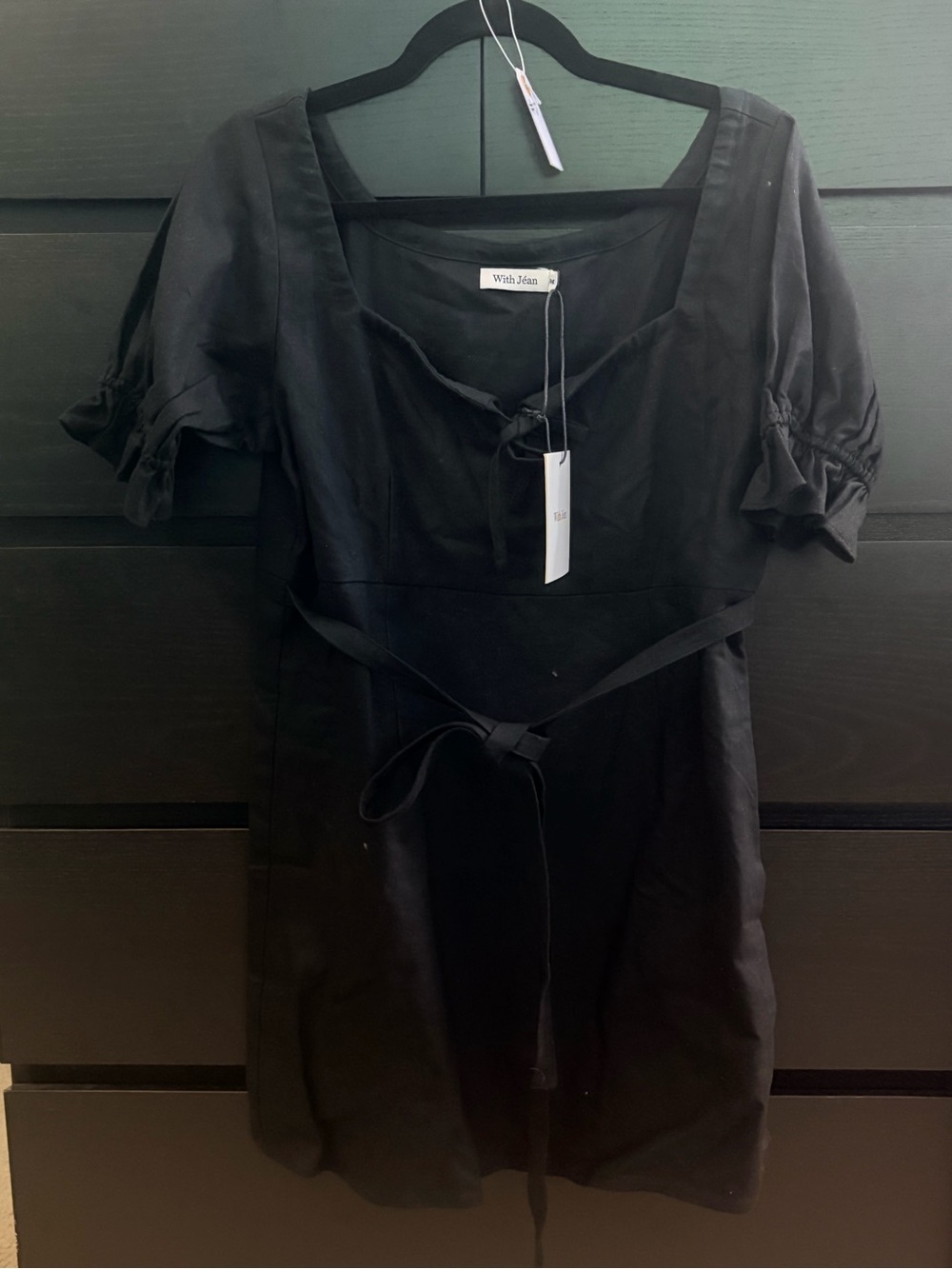 With Jéan Black Short Sleeve Tie-Waist Dress - 17